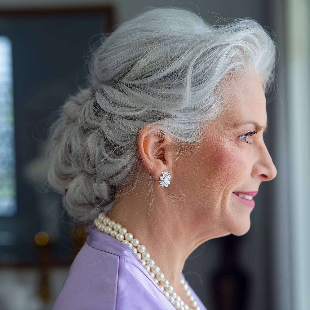 Elegant hairstyle with soft twists and volume, a sophisticated hairstyle for women over 60