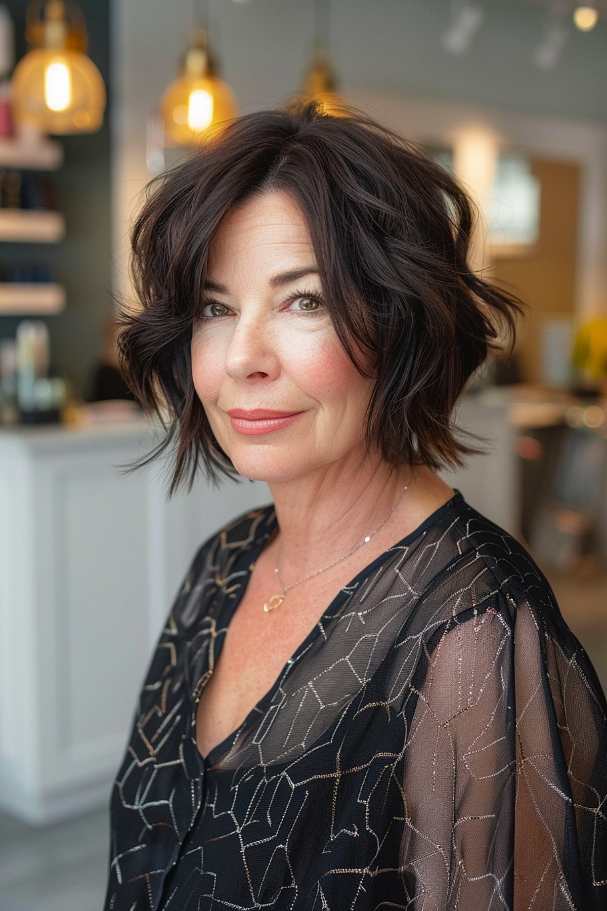 Choppy haircut for women over sixty