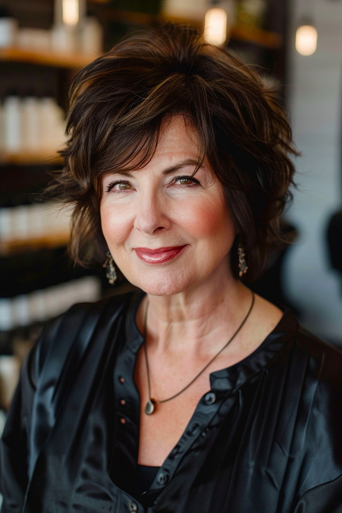 Short hairstyle for women with round faces